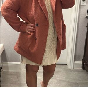 Cable Knit Cream Sweater Dress